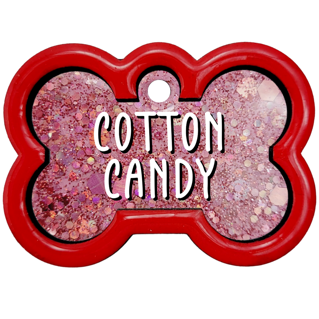 Red Tag with Cotton Candy Fill